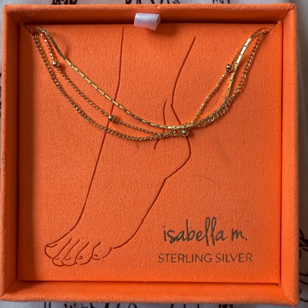 TJ Maxx Isabella m. Gold Sterling Silver Layered Anklet